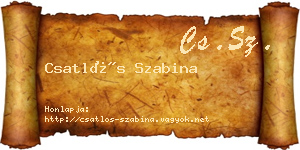 Csatlós Szabina névjegykártya